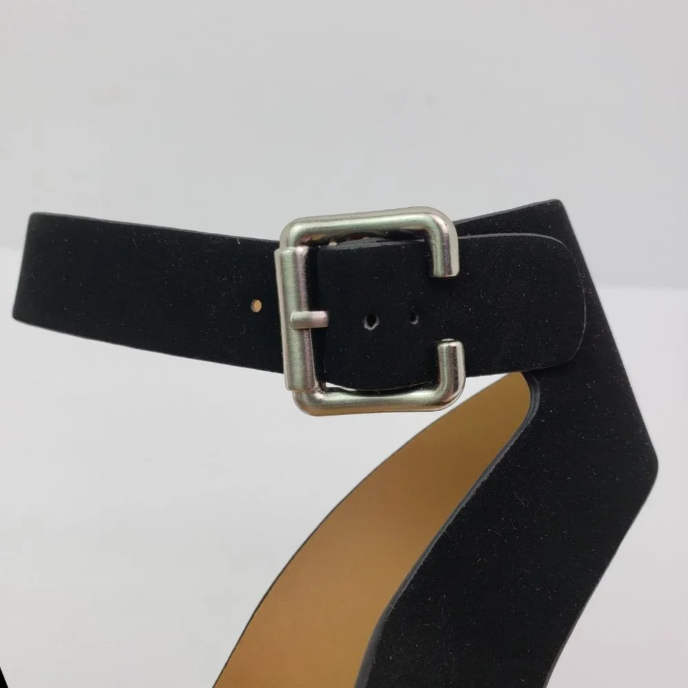 Soda Topic Womens Size 8.5 Black Open Toe Ankle Strap Espadrille Platform Sandal - Picture 9 of 11